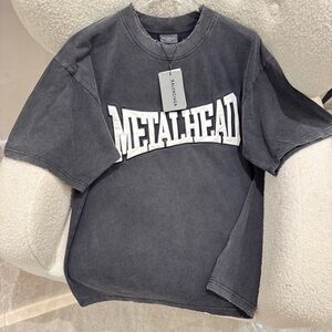Balenciaga Gray 'Metalhead' T-Shirt